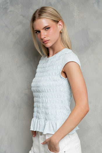 Boston Smocked Top in Blue