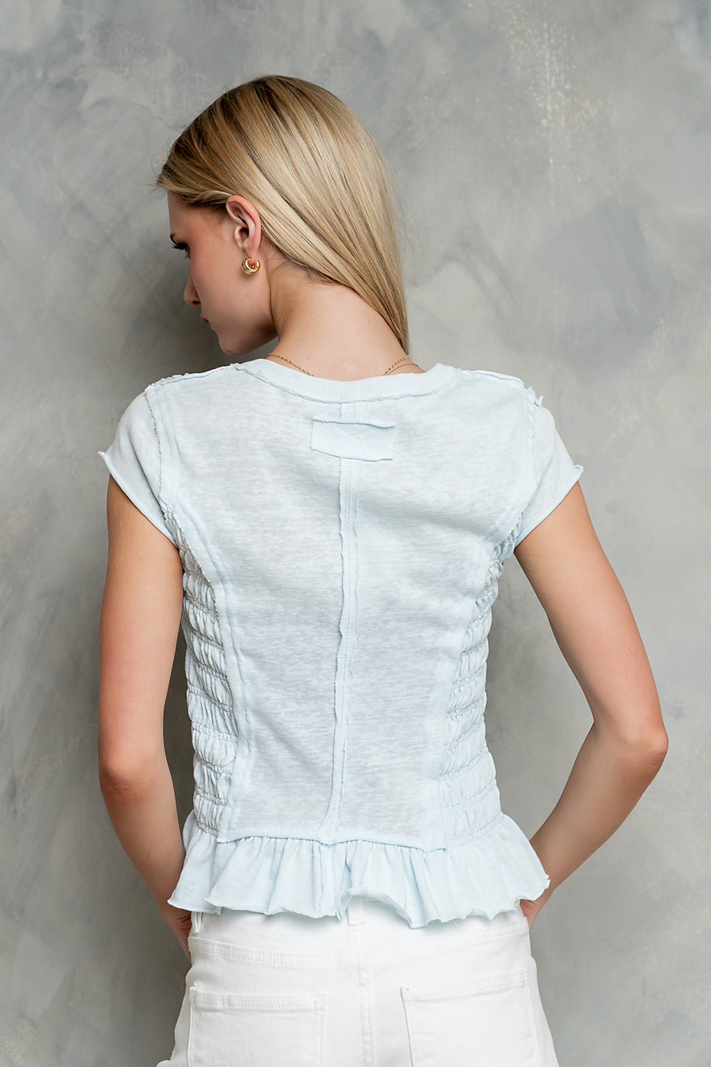 Boston Smocked Top in Blue