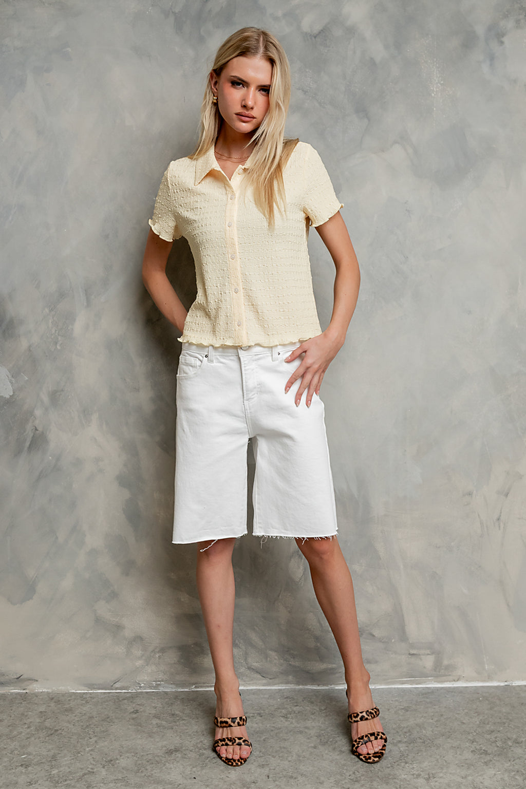 Lydia Bermuda Shorts in White