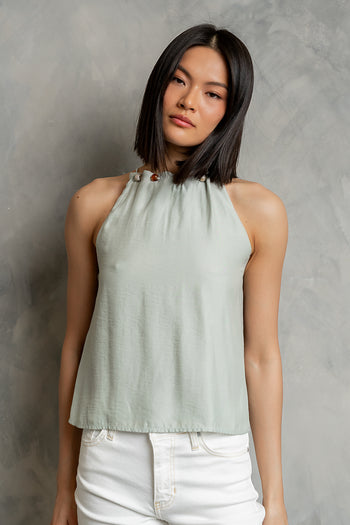 Soleil Halter Top in Sage