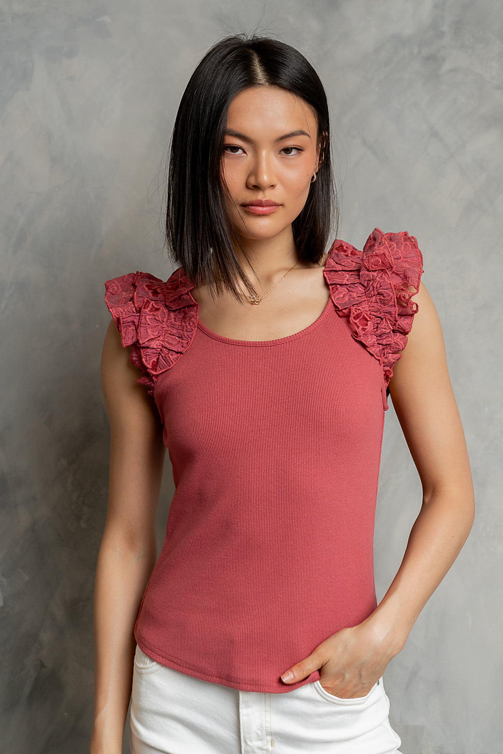 Kaitlyn Embroidered Top in Berry
