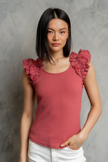 Kaitlyn Embroidered Top in Berry