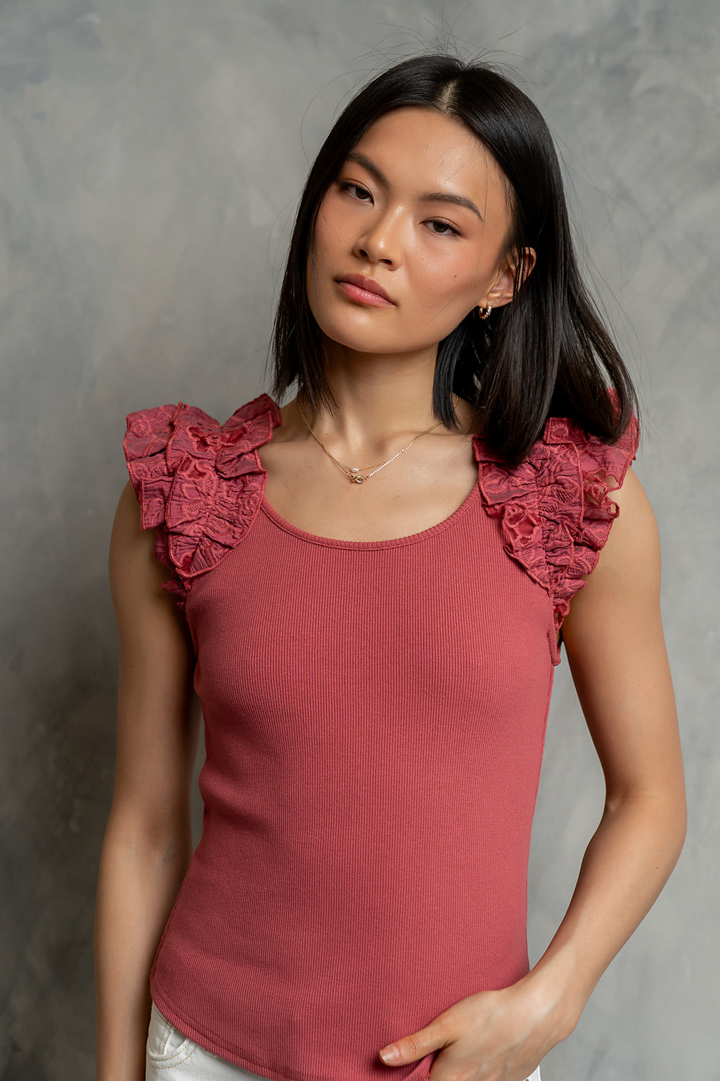Kaitlyn Embroidered Top in Berry