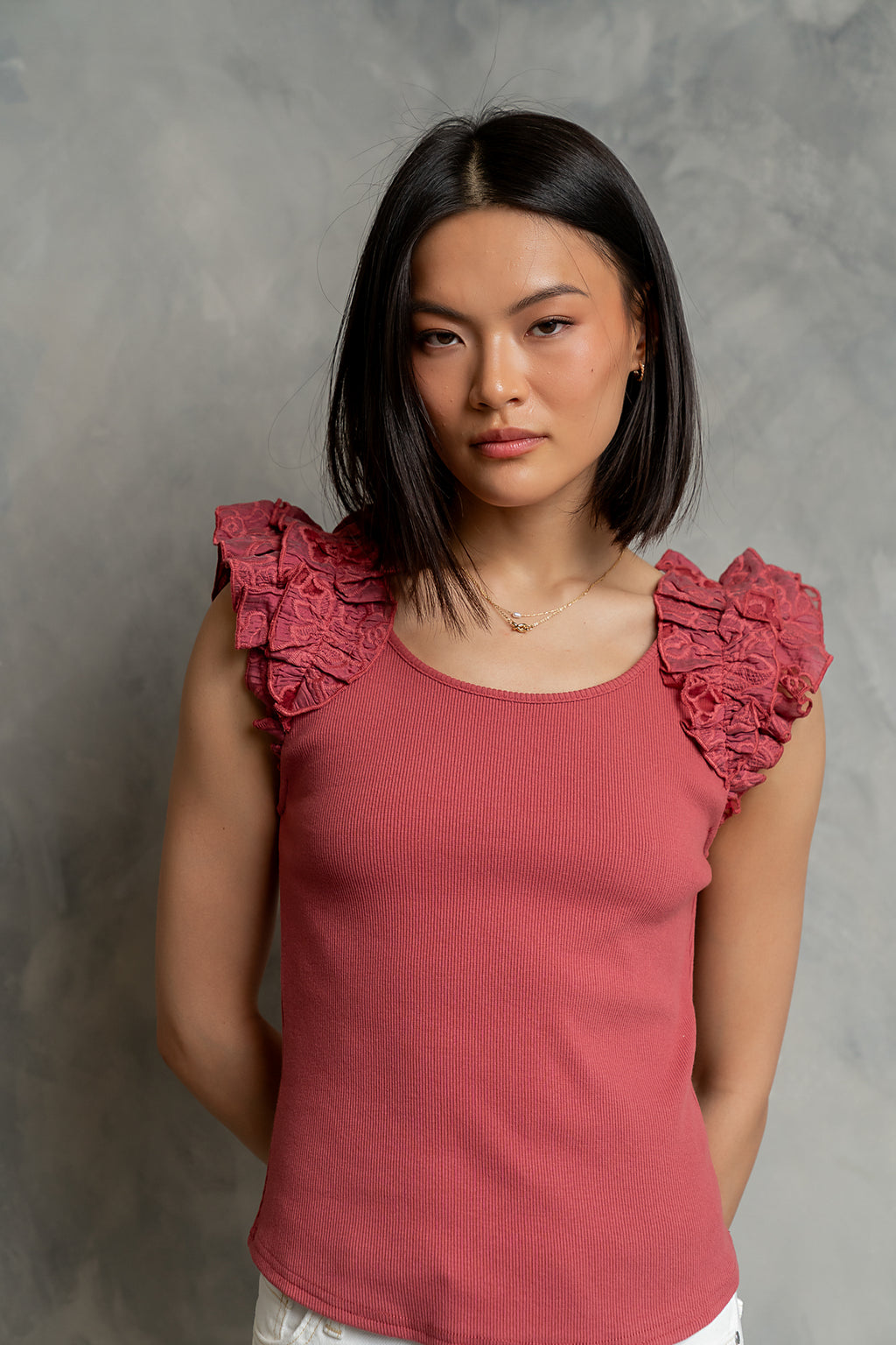Kaitlyn Embroidered Top in Berry