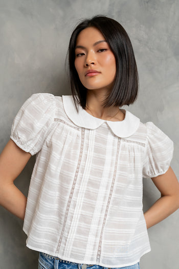 Polly Collared Blouse in Off White