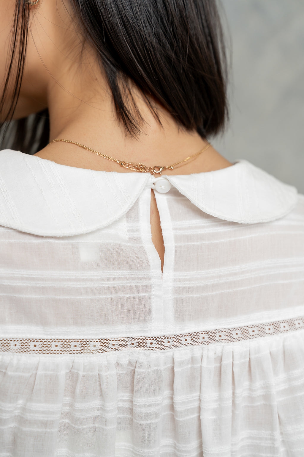 Polly Collared Blouse in Off White