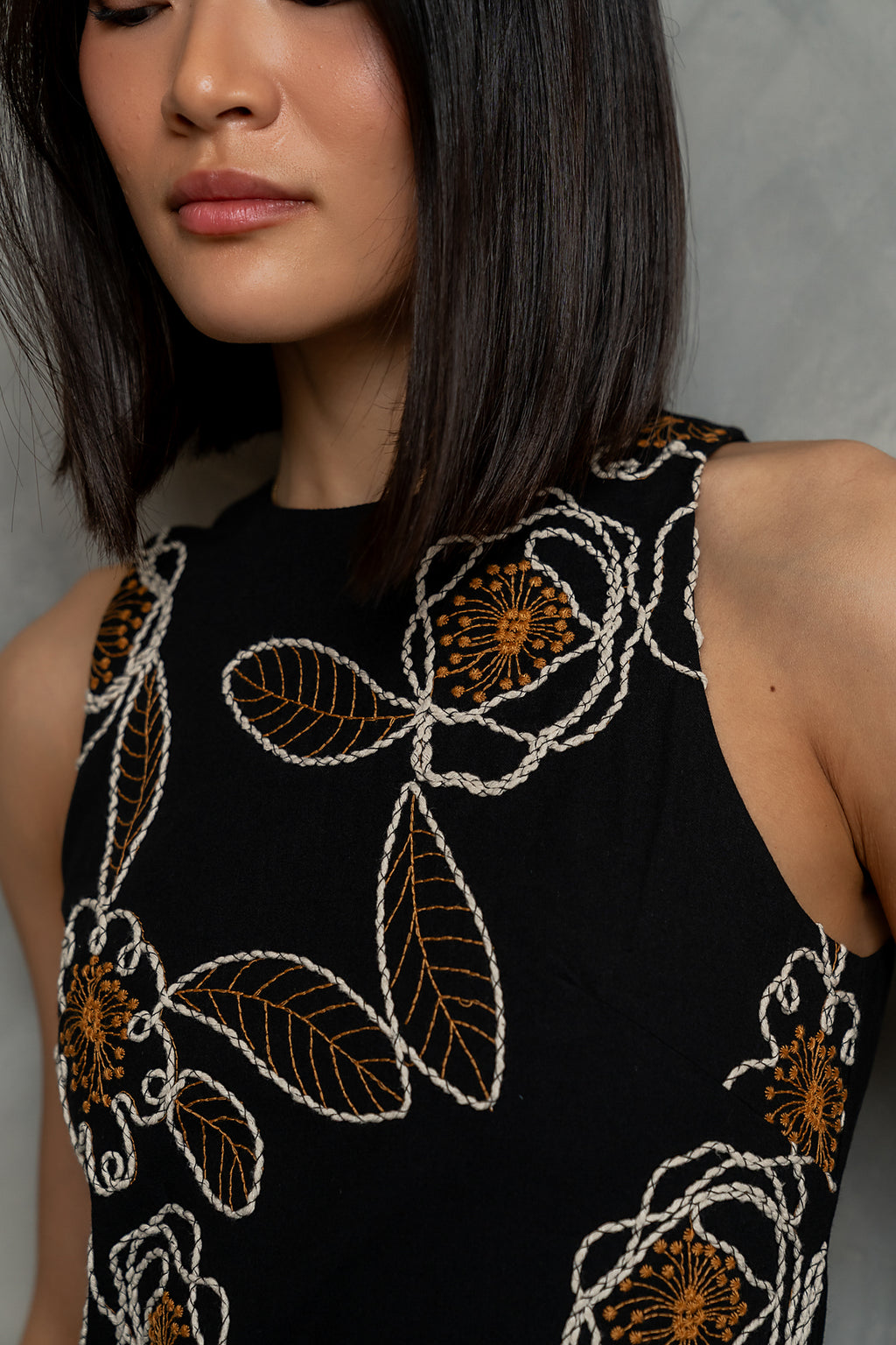 Malia Embroidered Mini Dress
