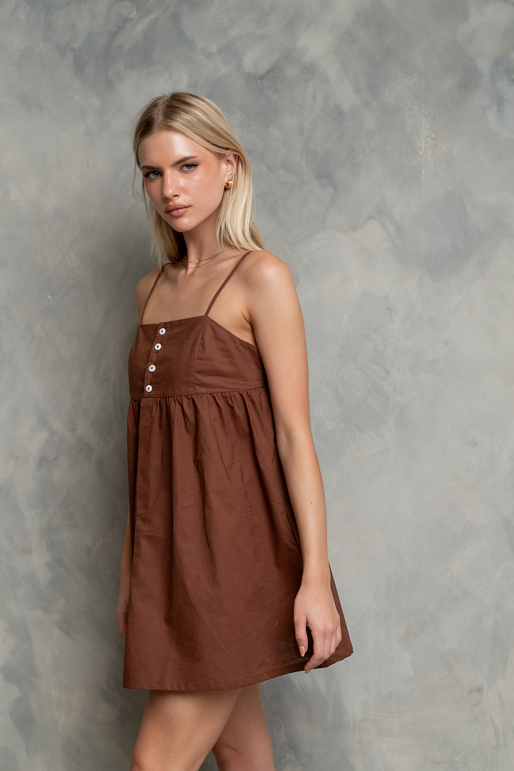 Lowen Mini Dress in Brown