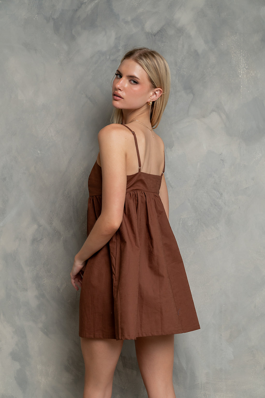 Lowen Mini Dress in Brown