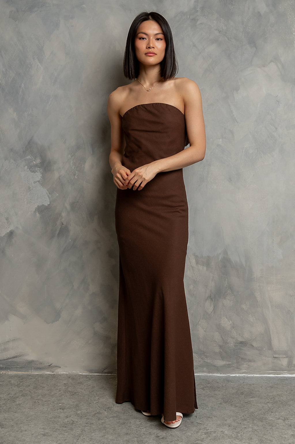 Paloma Maxi Dress in Brown