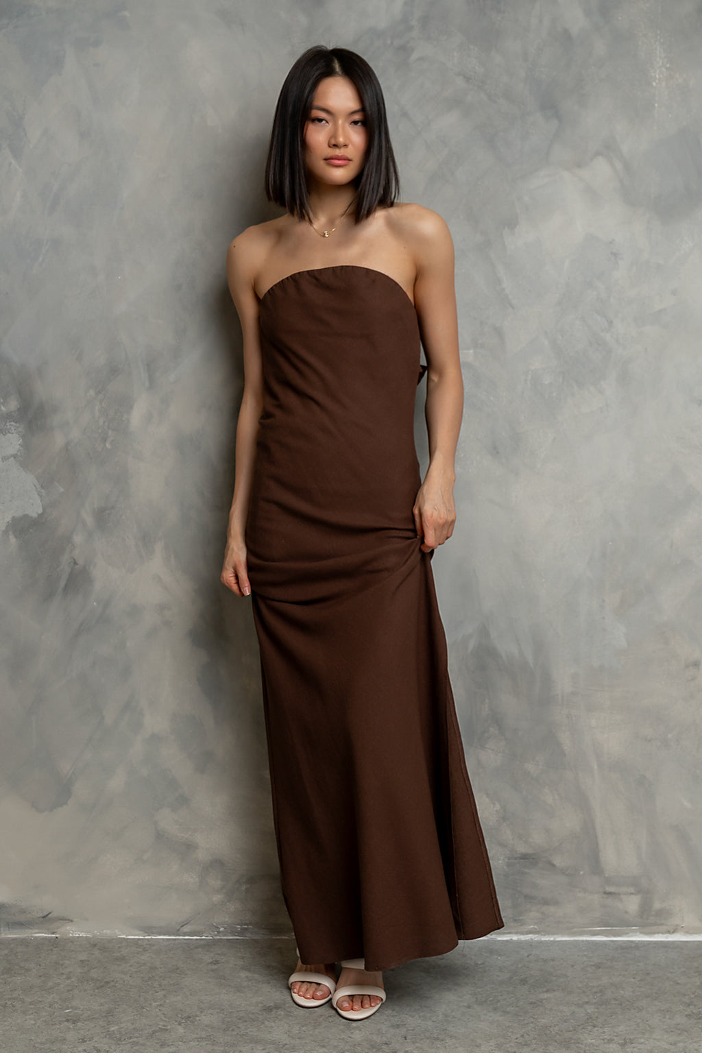 Paloma Maxi Dress in Brown