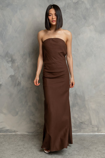 Paloma Maxi Dress in Brown