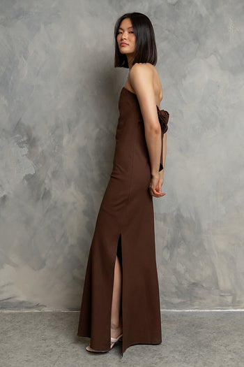 Paloma Maxi Dress in Brown