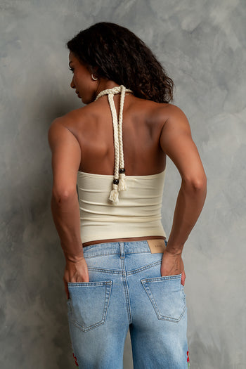 Baylor Halter Top in Yellow