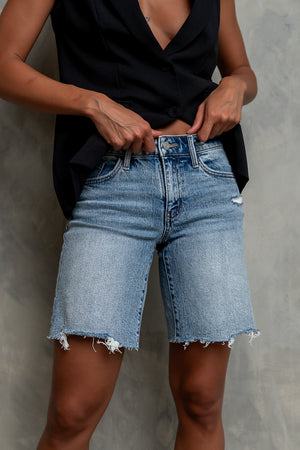 Jenny Distressed Denim Shorts