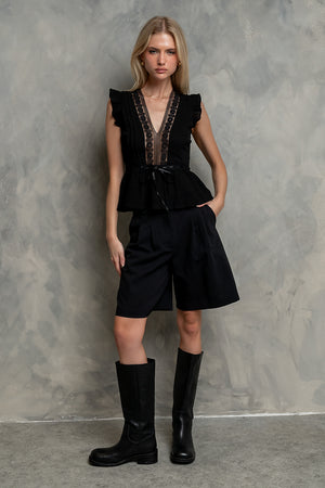 Rianna Bermuda Shorts in Black