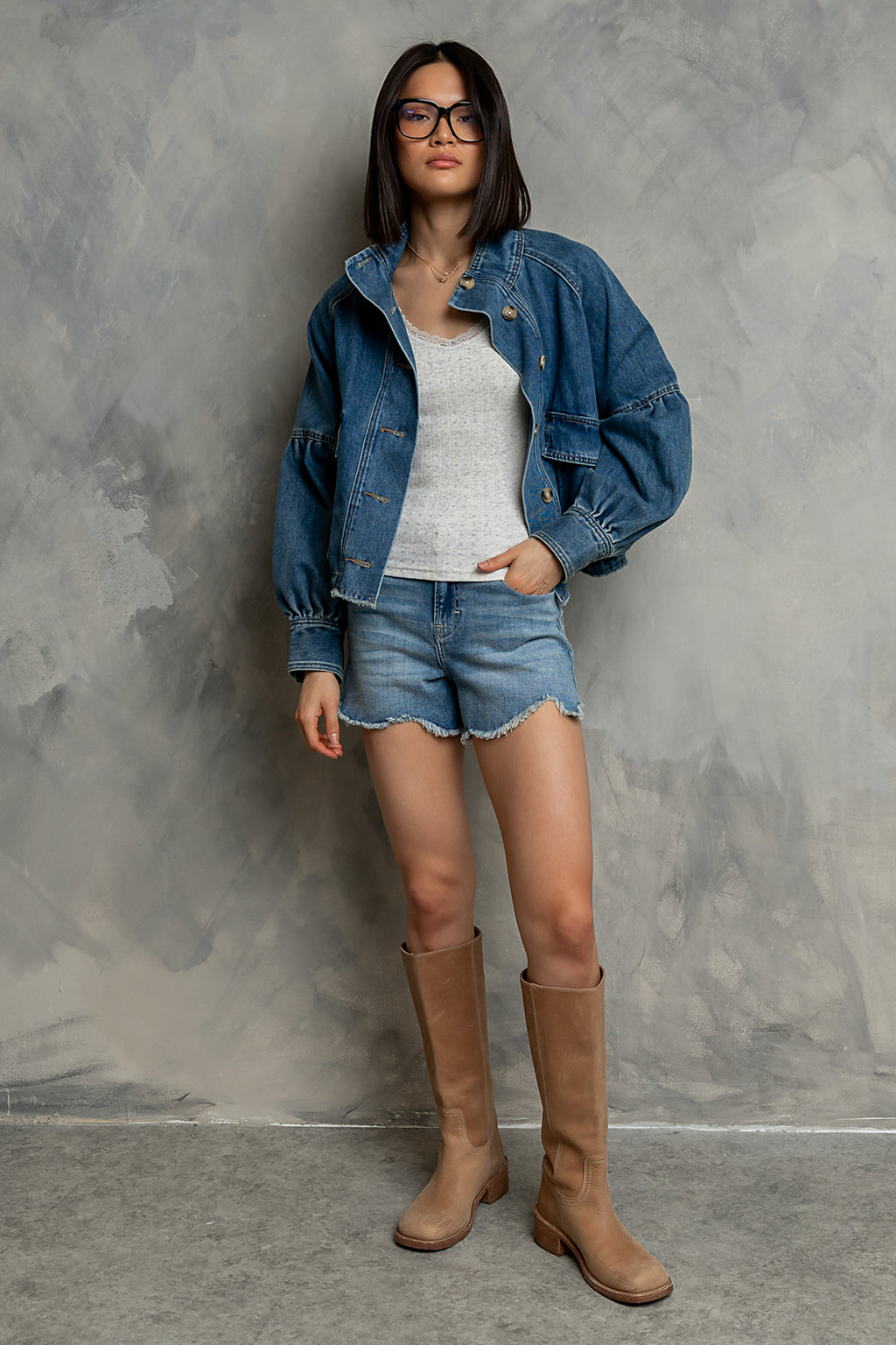 Sasha Denim Jacket in Medium Wash
