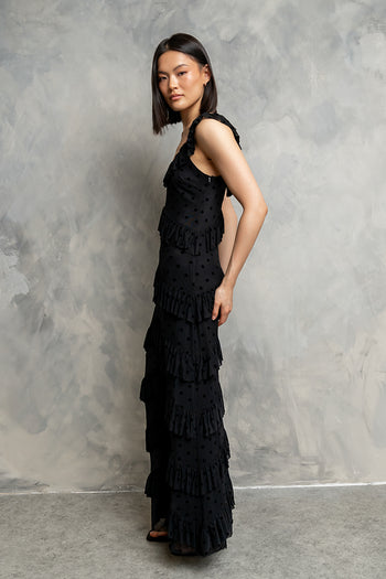 Katrina Tiered Maxi Dress in Black