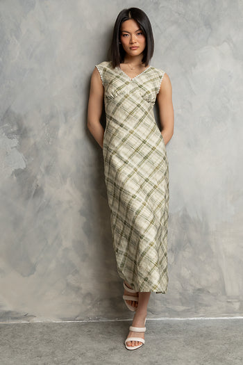 Yolanda Plaid Maxi Dress