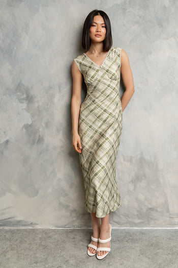 Yolanda Plaid Maxi Dress