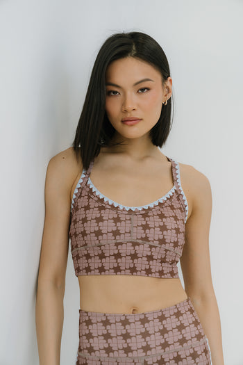 Sloan Stitched Bra Top in Brown