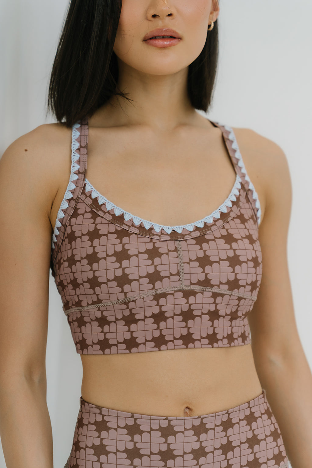 Sloan Stitched Bra Top in Brown