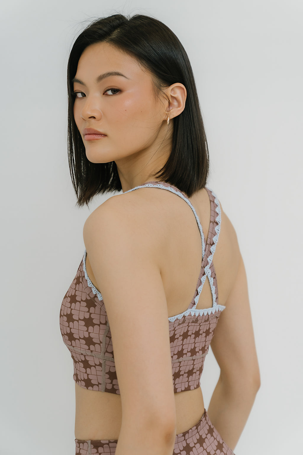 Sloan Stitched Bra Top in Brown