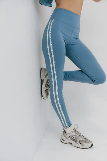 Sloan Stitched Leggings in Blue