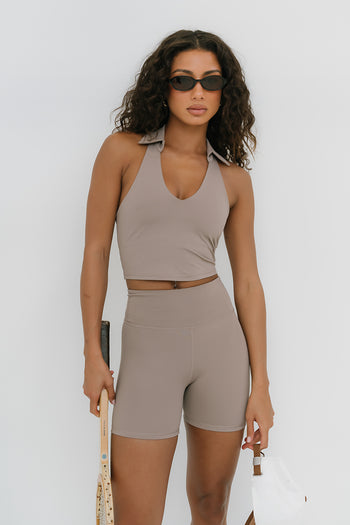 Serena Biker Shorts in Brown