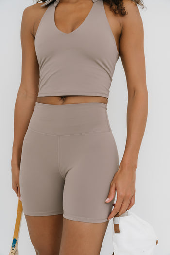 Serena Biker Shorts in Brown