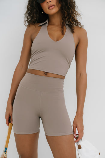 Serena Biker Shorts in Brown