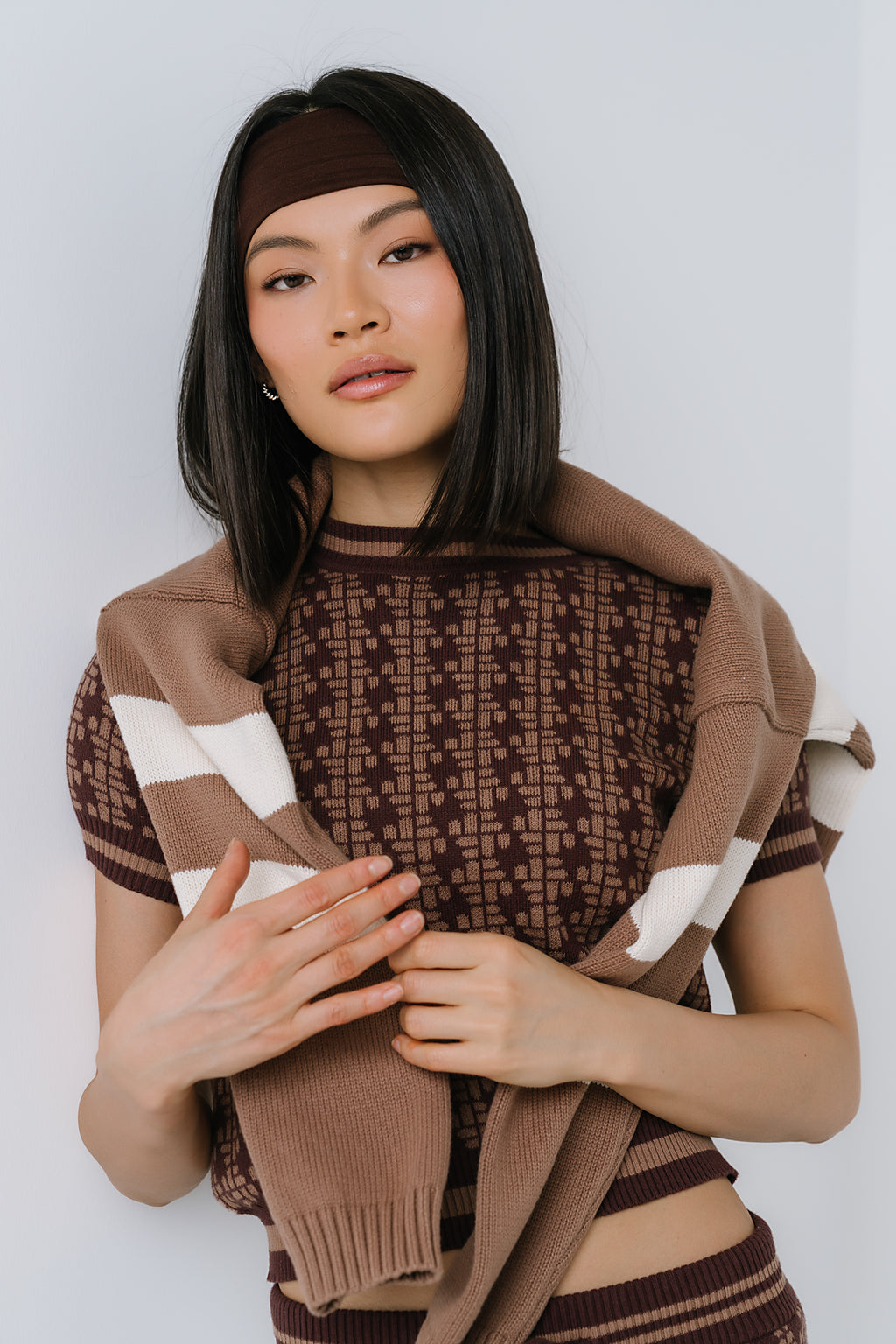 Korrey Abstract Sweater in Brown