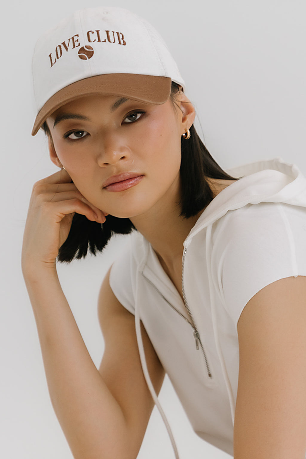 Love Club Baseball Cap in White