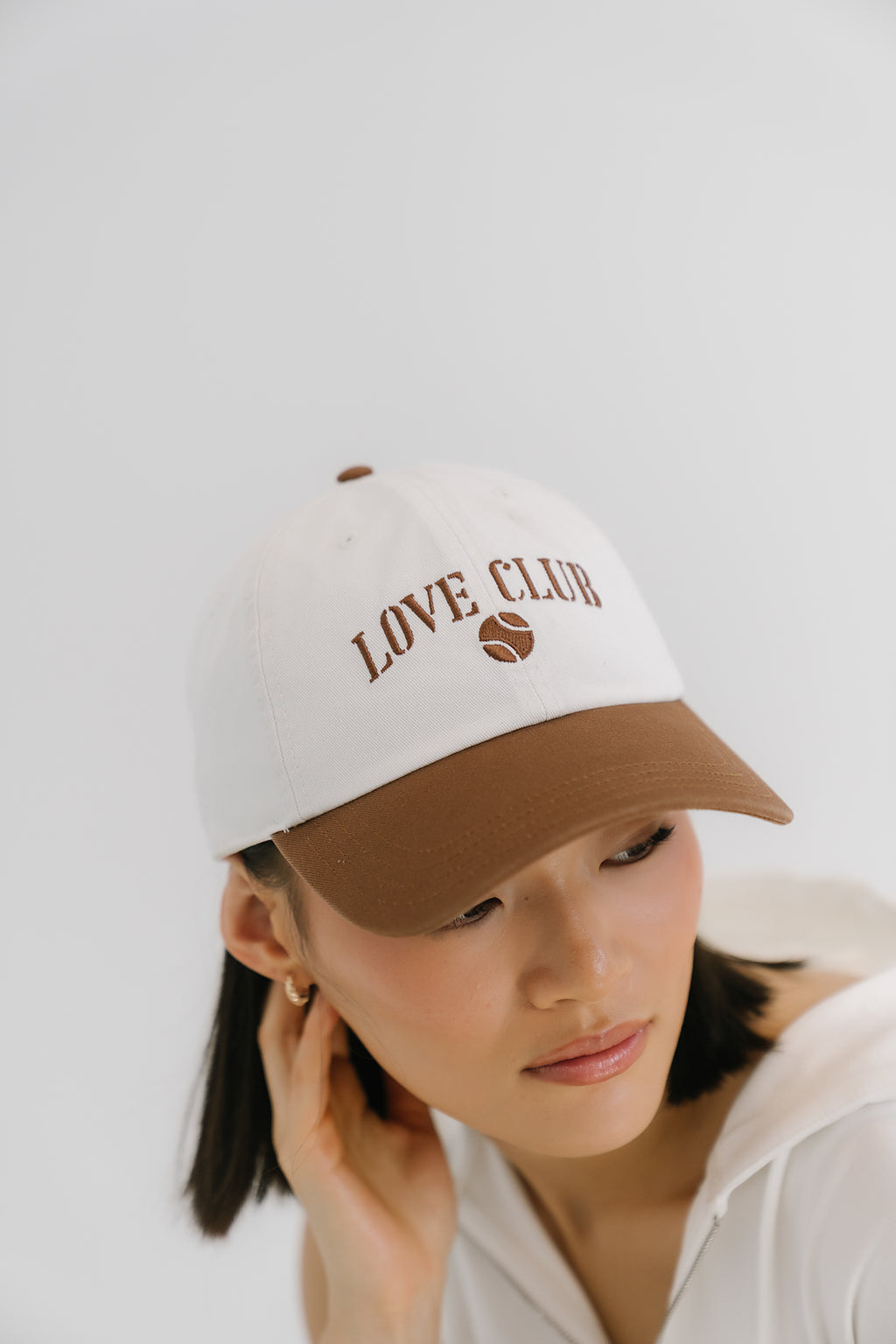 Love Club Baseball Cap in White