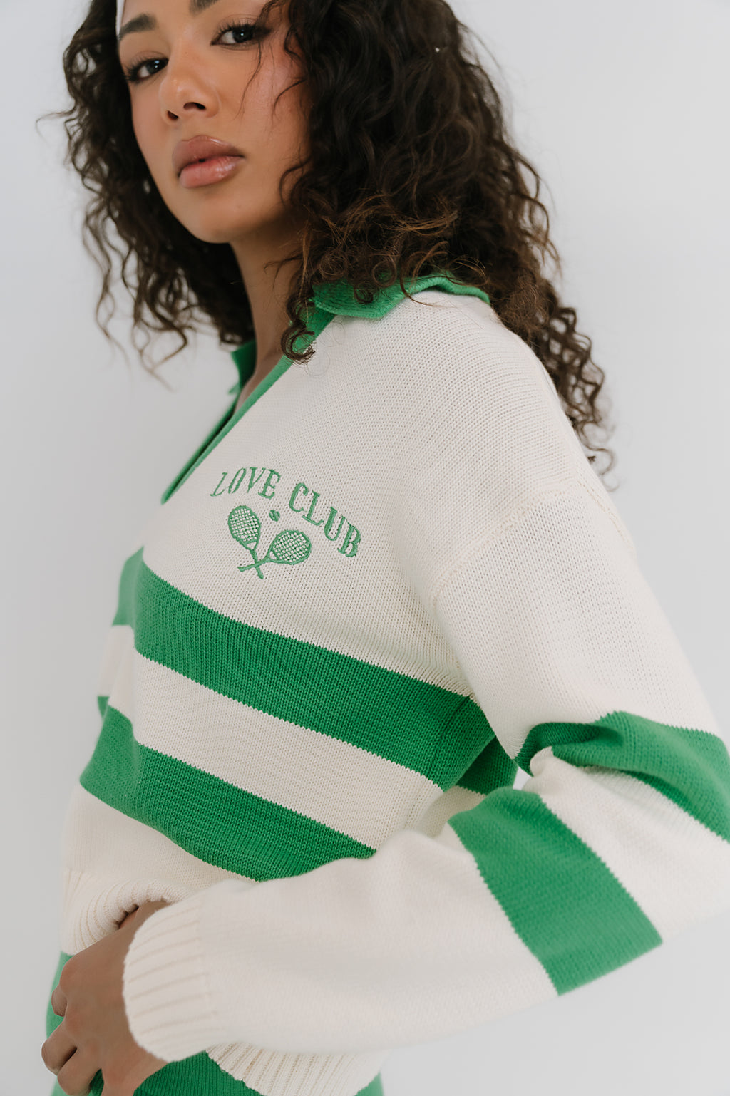 Rosie Polo Sweater in White