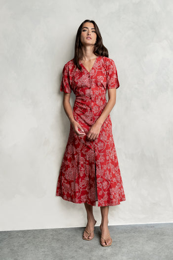 Lorie Maxi Dress in Rust