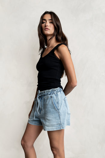 Mackie Lace Trim Tank in Black