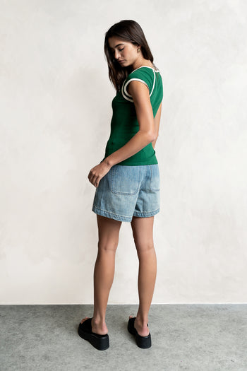 Jessi Contrast Top in Green