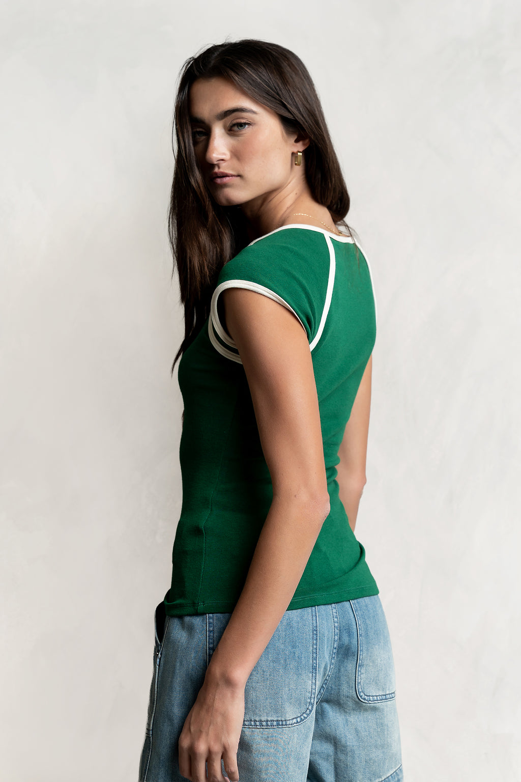 Jessi Contrast Top in Green