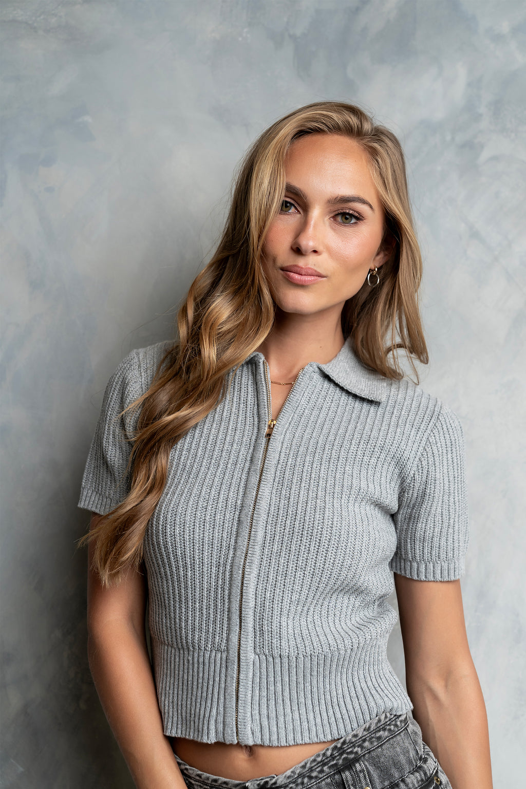 Mandi Knit Sweater in Grey