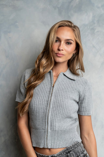 Mandi Knit Sweater in Grey