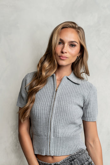 Mandi Knit Sweater in Grey