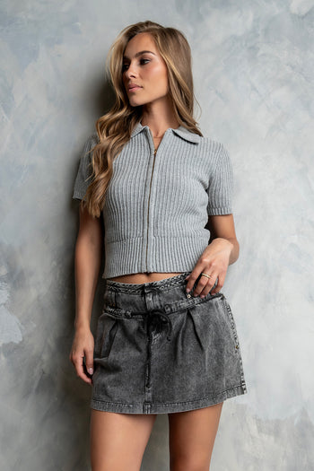 Mandi Knit Sweater in Grey