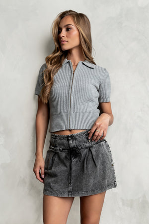 Mandi Knit Sweater in Grey