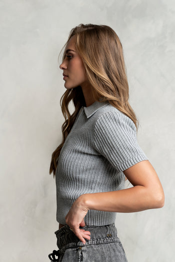 Mandi Knit Sweater in Grey
