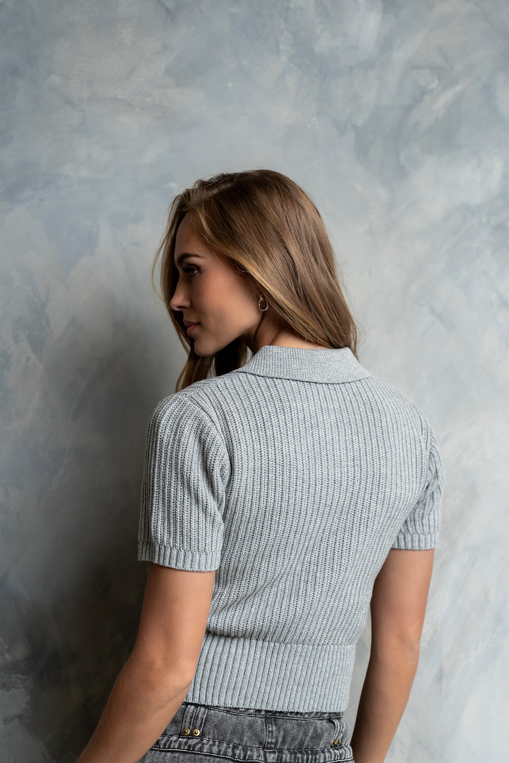 Mandi Knit Sweater in Grey