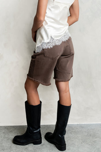 Layla Denim Shorts in Brown