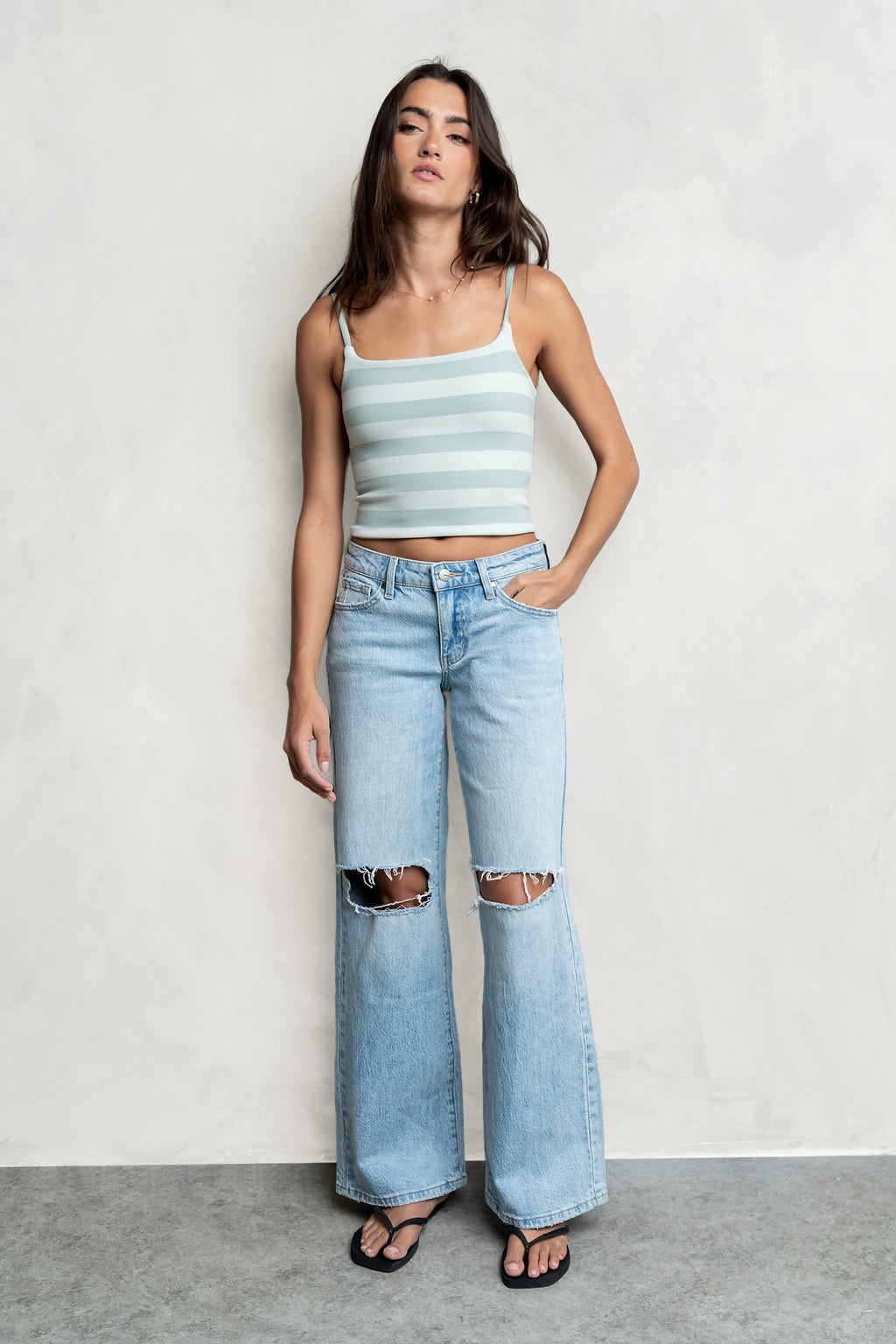 Martha Distressed Wide Leg Jeans