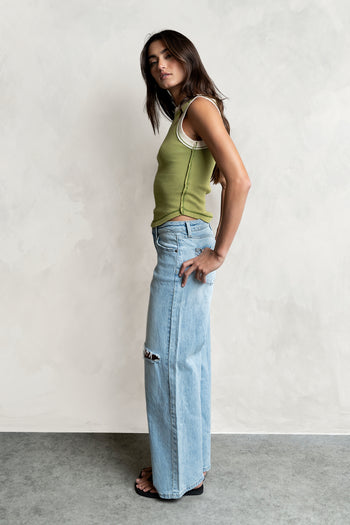 Lilah Reverse Seam Tank in Green
