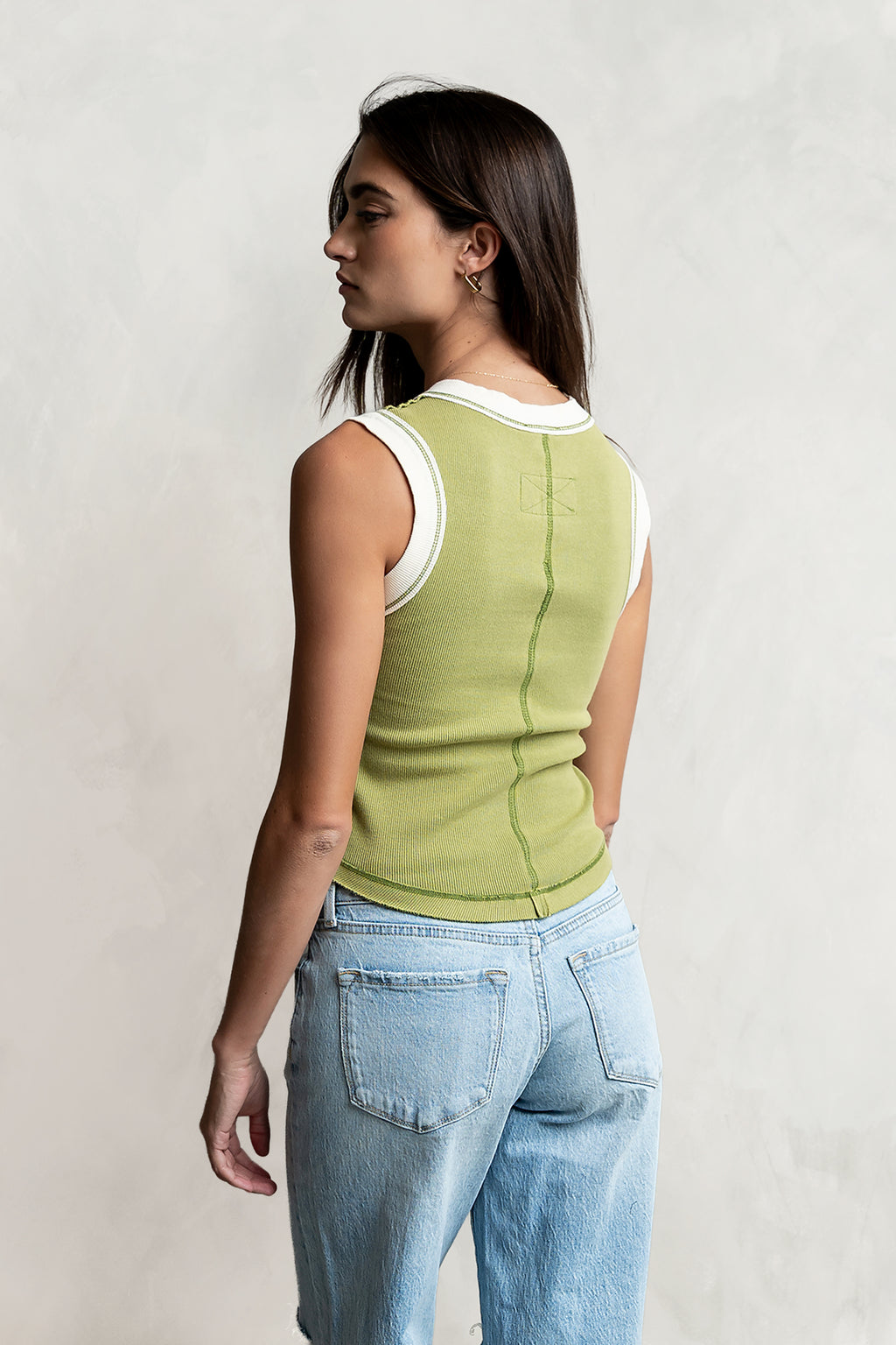 Lilah Reverse Seam Tank in Green